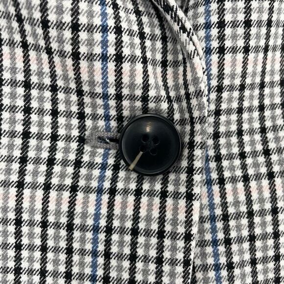 A New Day Womens Plaid One‎ Button Long Sleeve Lined Blazer Jacket Gray Size 2 - Picture 5 of 12